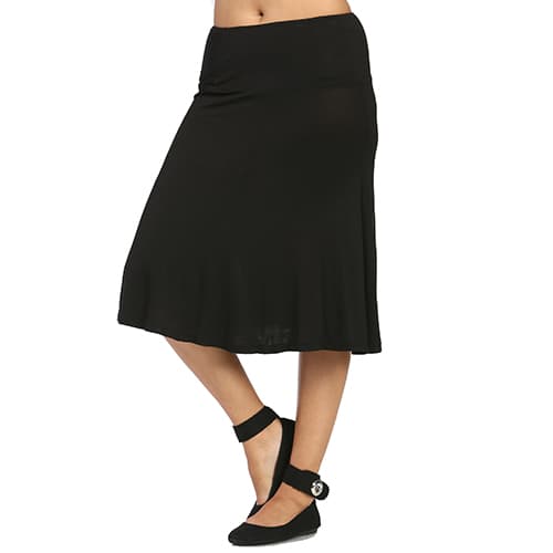 Womens 24/7 Comfort Apparel Calf Length Skirt - Black - image 