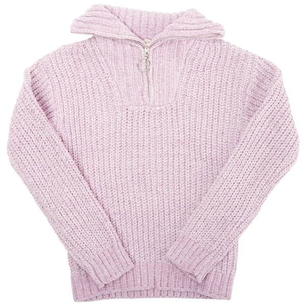 Girls (4-6x) BTween(R) 1/4 Zip Chenille Pullover Sweater - image 