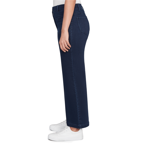 Plus Size Ruby Rd. Key Items Terry Denim Wide Leg Jeans