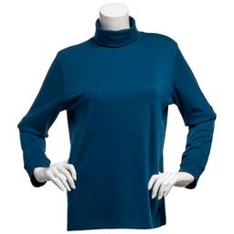 Womens Hasting & Smith Long Sleeve Solid Turtleneck Tee