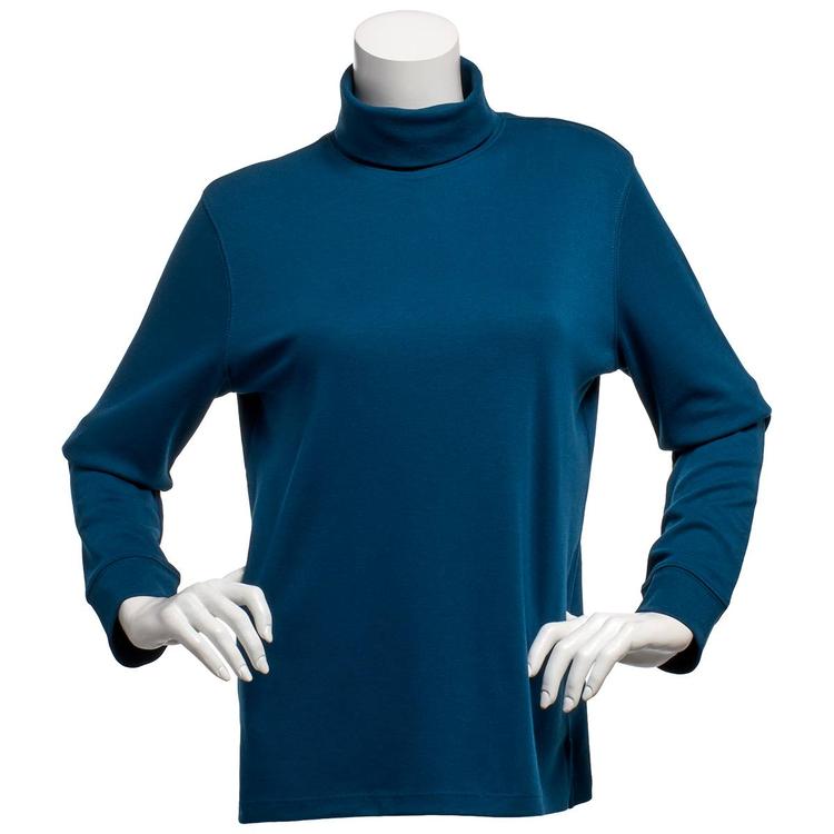 Womens Hasting & Smith Long Sleeve Solid Turtleneck Tee