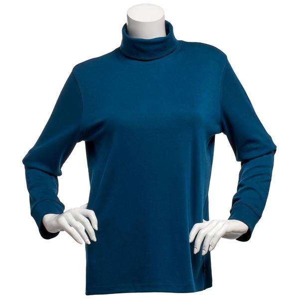 Womens Hasting & Smith Long Sleeve Solid Turtleneck Tee