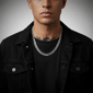 Mens Iron Saints 8mm Cuban Link Silver-Tone Necklace - image 6