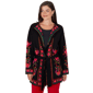 Petite Ruby Rd. Mysterious Romance Floral Jacquard Cardigan - image 1