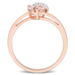 Heart Shape Morganite & Diamond Accent Wrap Ring