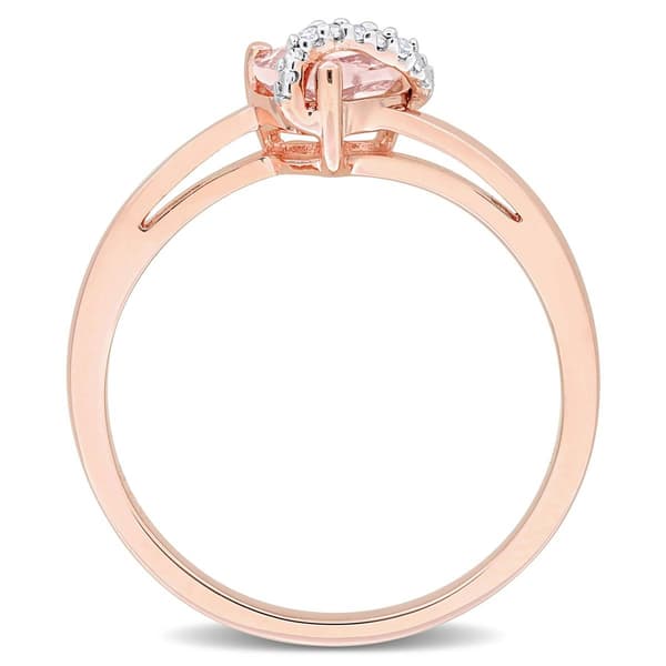 Heart Shape Morganite & Diamond Accent Wrap Ring