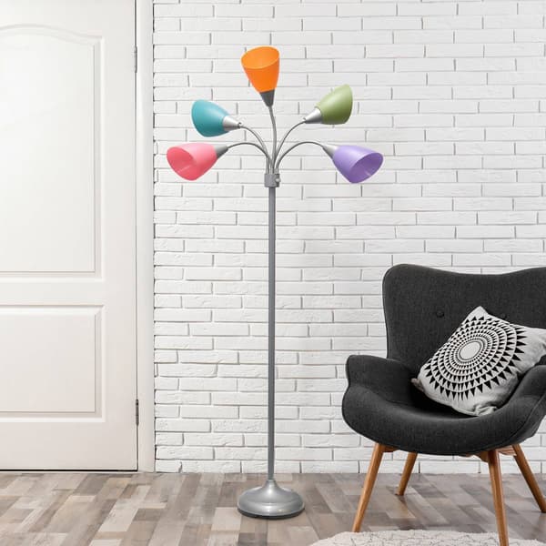 Simple Designs Contemporary Multi 5 Light Medusa Gooseneck Lamp