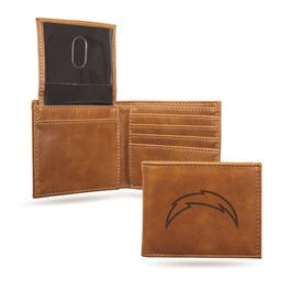 Mens NFL Los Angeles Chargers Faux Leather Bifold Wallet