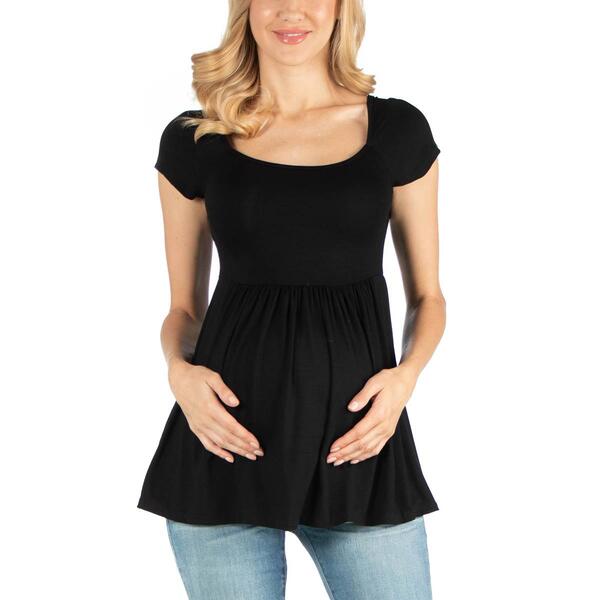 Plus Size 24/7 Comfort Apparel Babydoll Maternity Top - image 
