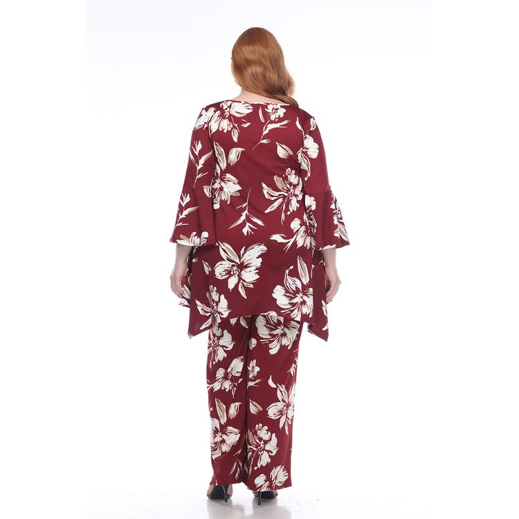 Plus Size White Mark 2 Piece Head To Toe Floral Set