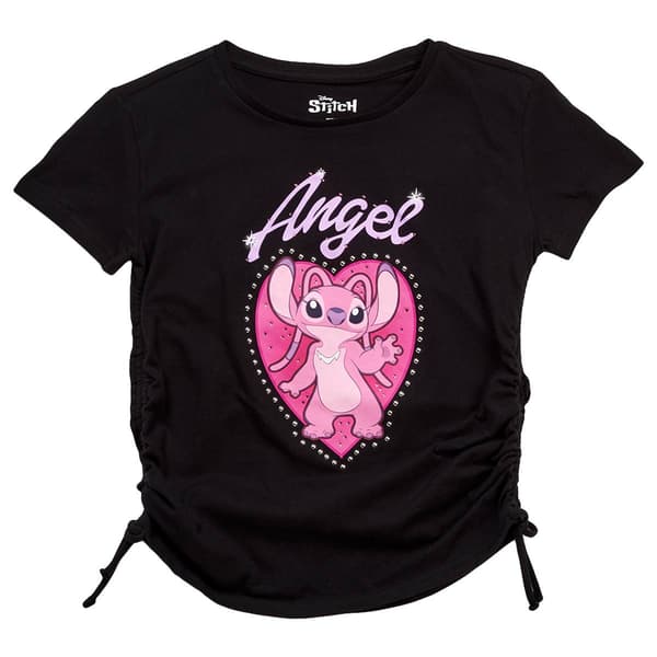 Girls (7-16) Disney Angel Side Cinched Rhinestone Tee