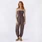 Juniors No Comment Strapless Smock Bodice Jumpsuit- Paisley - image 1
