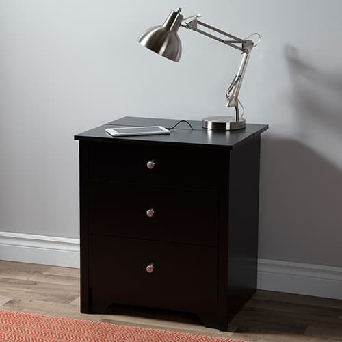 South Shore Vito Nightstand - Pure Black