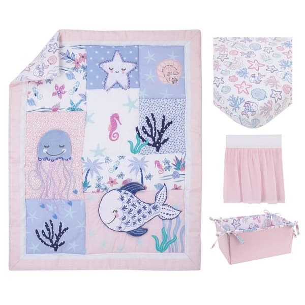 NoJo Mermaid Lagoon 4pc. Crib Bedding Set