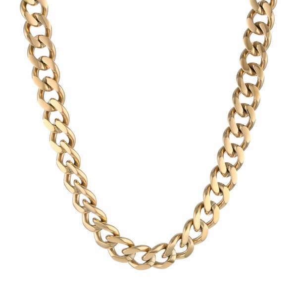 Mens Lynx Stainless Steel Chunky Curb Chain Necklace - image 