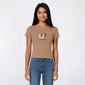 Juniors No Comment Wish Me Luck Twill Applique Baby Tee - image 1
