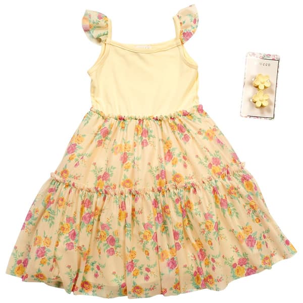 Girls (4-6x) BTween(R) Roses Tutu Dress with Mesh Ruffle