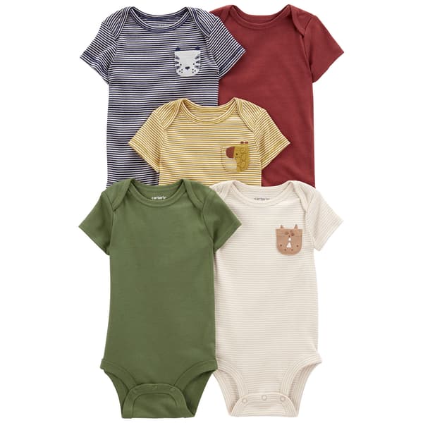 Baby Unisex &#40;NB-24M&#41; Carters&#40;R&#41; 5pk. Safari Pocket Bodysuits - image 
