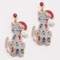 Cat with Santa Hat and Lights Earrings - image 1