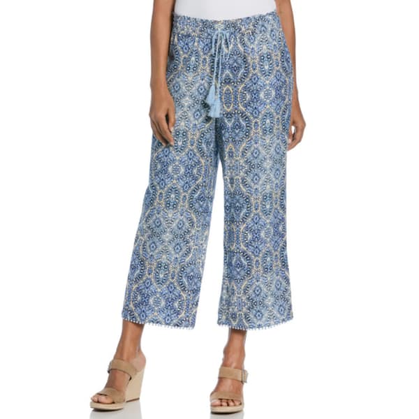 Womens Rafaella&#40;R&#41; Scroll Bobble Trim Crop Drawcord Pants - image 