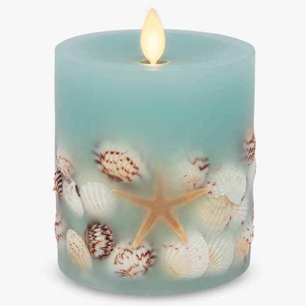 Seashell & Starfish Pillar Candle