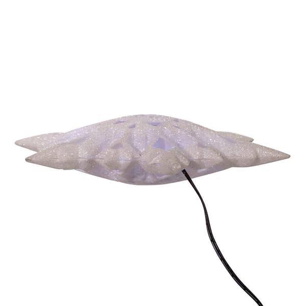 Kurt Adler 10in Cool White LED Glitter Snowflake Treetop