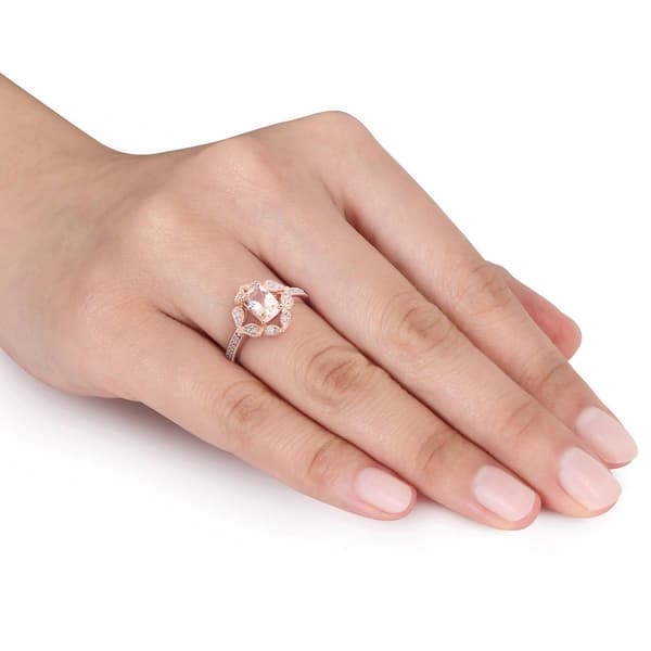 Gemstone Classics&#8482; 10kt. Rose Gold Morganite Vintage Ring