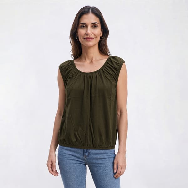 Womens Preswick & Moore® Sleeveless Elastic Hem Blouse