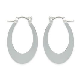 Freedom Silver-Tone Open Oval Horseshoe Click Top Earrings