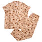 Womens Pillow Talk Espresso Coffee Tee & Long Leg Pajama Set - image 1