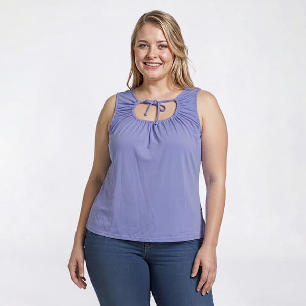 Juniors Plus Eye Candy Tank Top with Drawstring