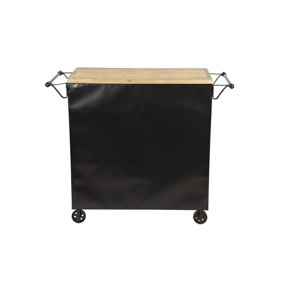9th &amp; Pike® Industrial Metal And Wood Rolling Cart