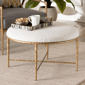 Baxton Studio Fumiye Modern Rustic Round Cocktail Ottoman - image 5