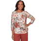 Petites Alfred Dunner Spice Market Dramatic Floral Tee With Neck - image 1