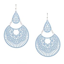 Ashley Cooper&#40;tm&#41; Blue & Silver-Tone Filigree Fan Drop Earrings