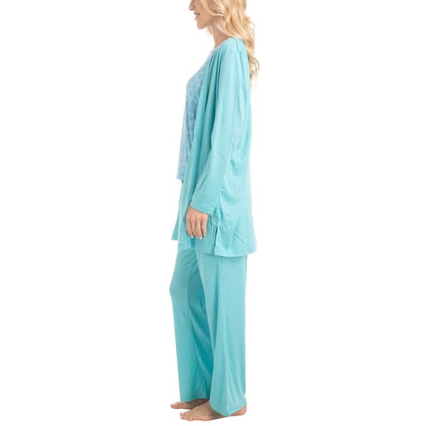 Womens MUK LUKS&#174; 3pc. Anything Pajama Set - Teal Paisley