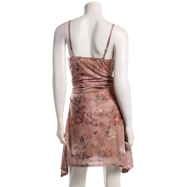Juniors Madden Girl Mesh Padded Cup Cowl Neck Ruch Skater Dress