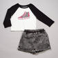 Girls (7-16) Rarity Raglan Hightop Graphic Tee w/ Denim Skort - image 2