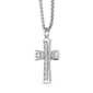Mens Lynx 1/2ctw. Lab-Grown Diamond Cross Necklace-LGM0022P50SIL - image 2