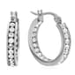 Steeltime Swarovski(R) Crytal & Steel Hoop Earrings - image 1