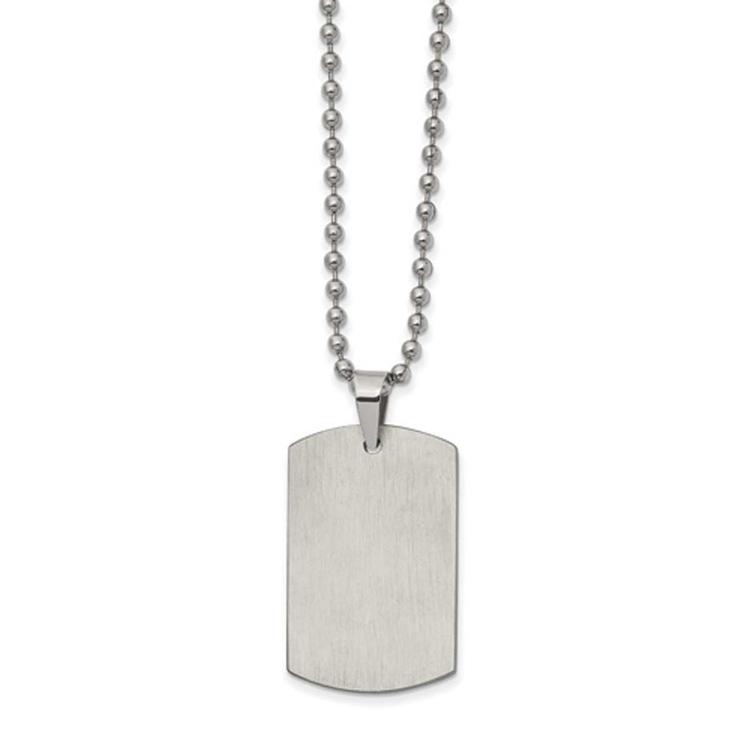 Mens Gentlemen's Classics(tm) Reversible Dog Tag Necklace in Silver