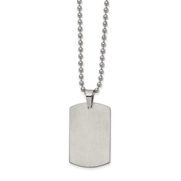 Mens Gentlemen's Classics&#40;tm&#41; Reversible Dog Tag Necklace in Silver