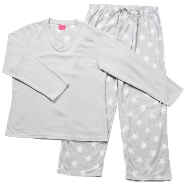 Womens Pink Laundry Folded Stars Microfleece Pajama Set