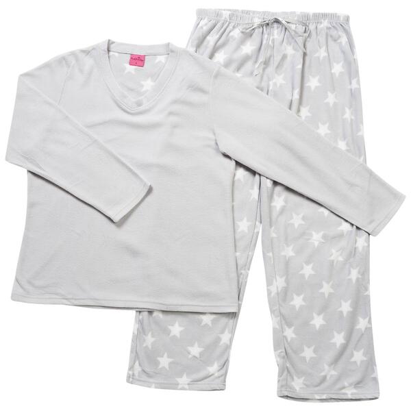 Womens Pink Laundry Folded Stars Microfleece Pajama Set - image 