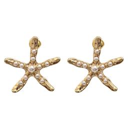 Ashley Cooper(tm) Gold-Tone Star Fish Earrings with Pearls