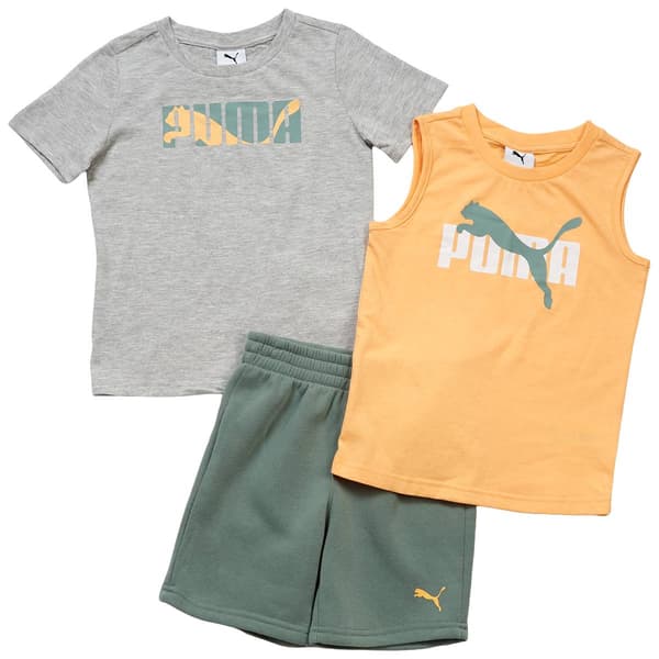 Toddler Boy Puma(R) 3pc. Short Sleeve Tee/Tank Top & Short Set - image 