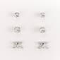 Silver-Tone CZ Stud & Butterfly Earring Trio Set - image 1