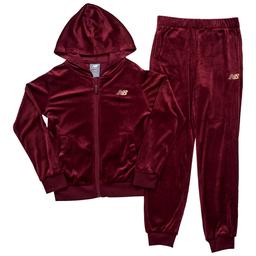 Girls (7-12) New Balance 2pc. Velour Hooded Jacket & Joggers