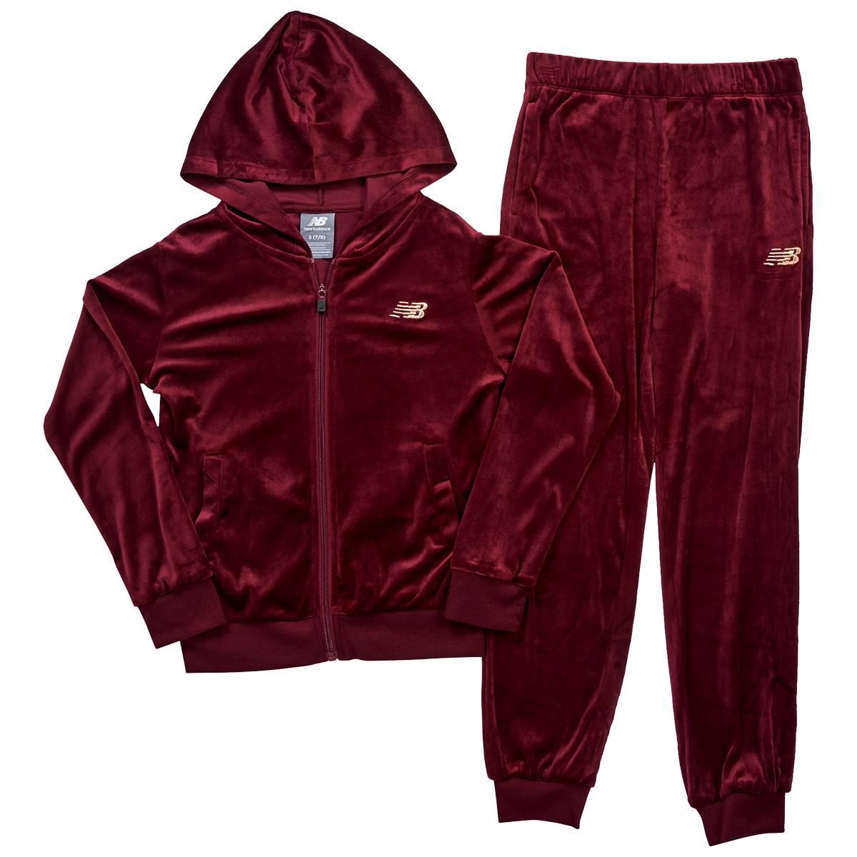Girls (7-12) New Balance 2pc. Velour Hooded Jacket & Joggers