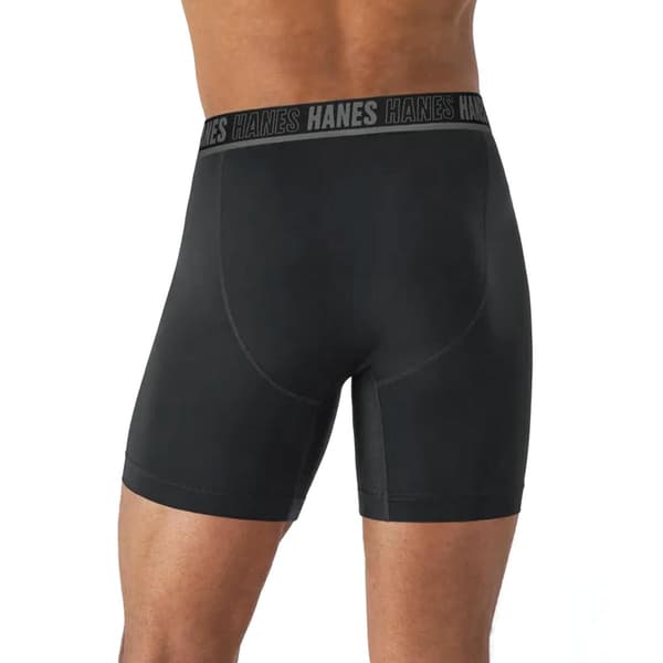 Mens Hanes&#174; Moves 4pk. Boxer Briefs - Black